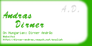 andras dirner business card